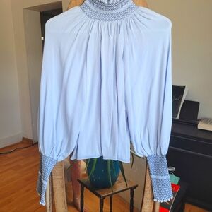 Zara high-neck blue blouse size S